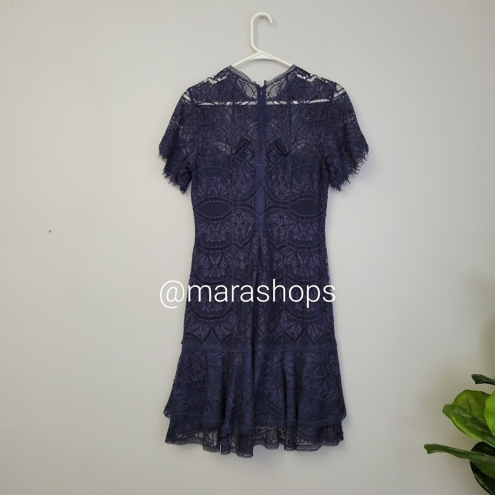 Jonathan Simkhai Navy Flutter Lace Mini Dress - image 6